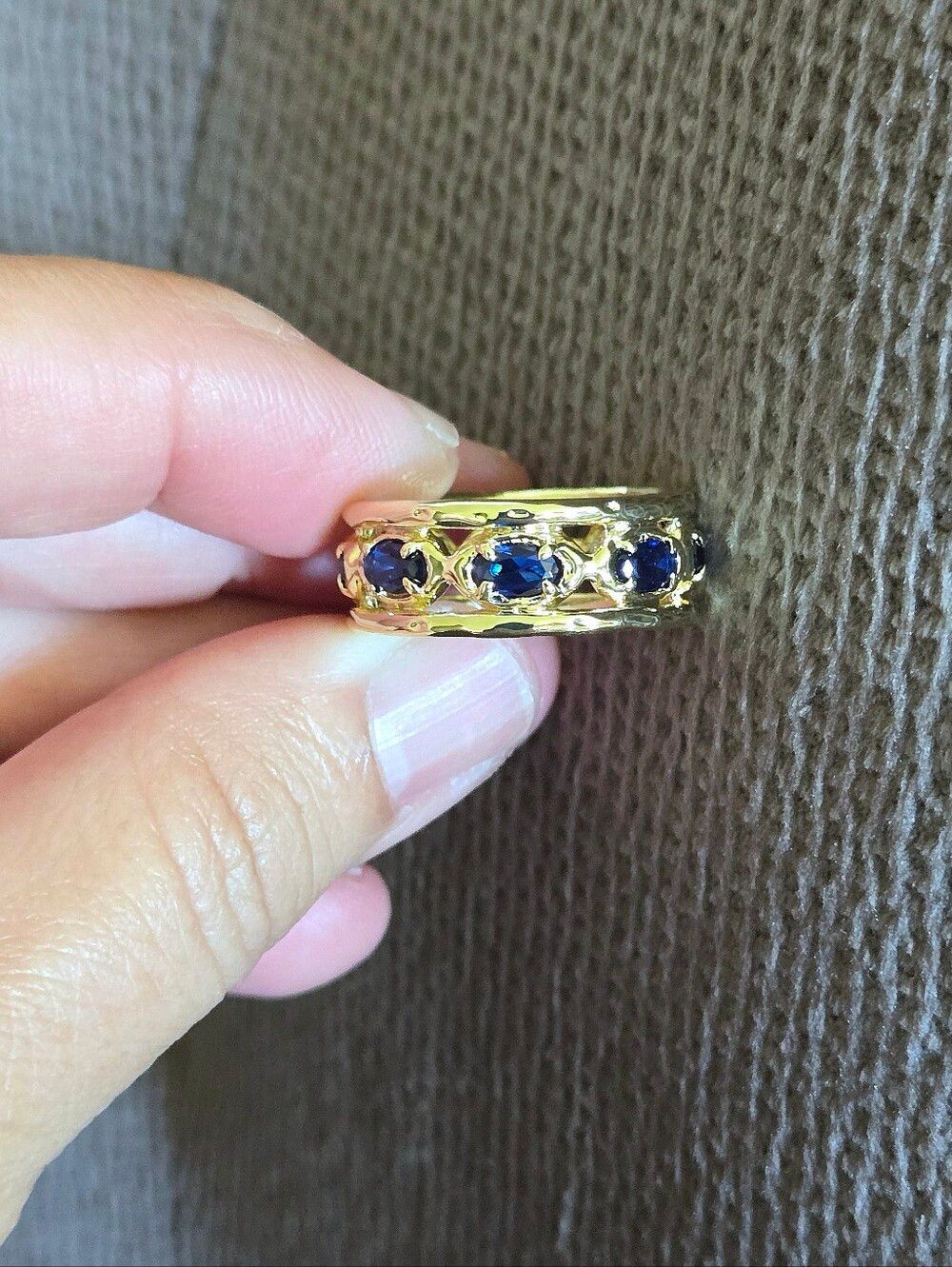 Zeyzey Gold💛 Double✌️ Band with Blue💙 Crystals💎 Ring💍 - NWT - Picture 12 of 16